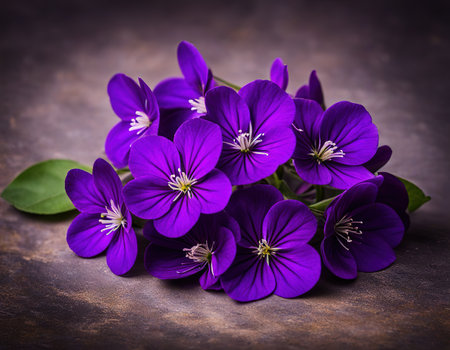 Violet flowers grunge compositionの素材