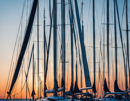 Moving mast of a sailboat abstractの素材