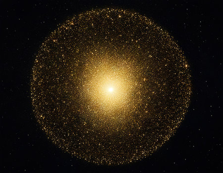 Gold glittering star dust circleの素材