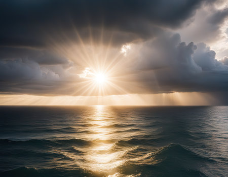 Ai Generated illustration Wildlife Concept of Sun Flareの素材