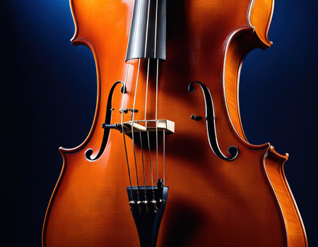 Cello against blueの素材