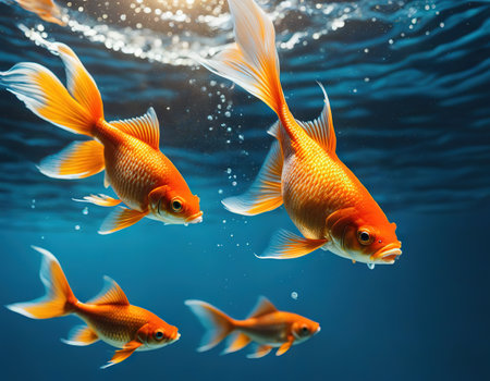 Gold fish jumpingの素材
