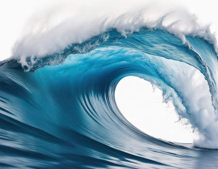 Ai Generated illustration Wildlife Concept of Blue waveの素材