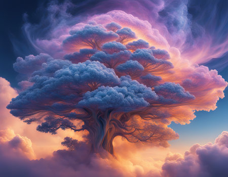 Ai Generated illustration Wildlife Concept of Mind Fogの素材