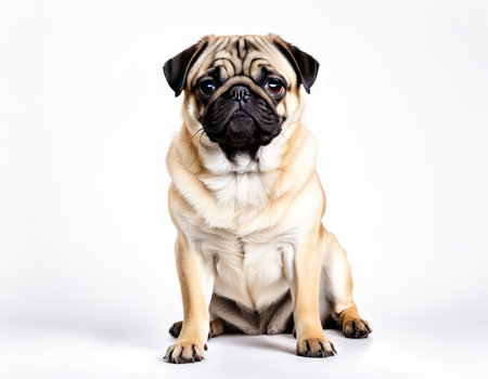 Sitting isolated on whiteの素材