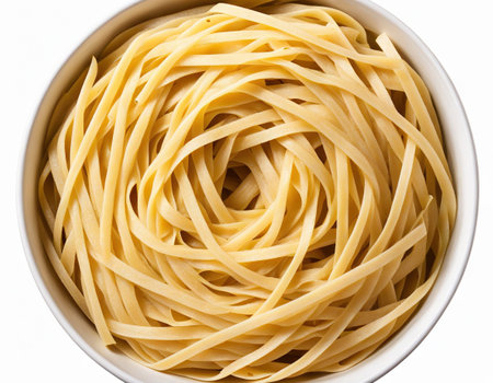 Top view of uncookedi pasta nestの素材