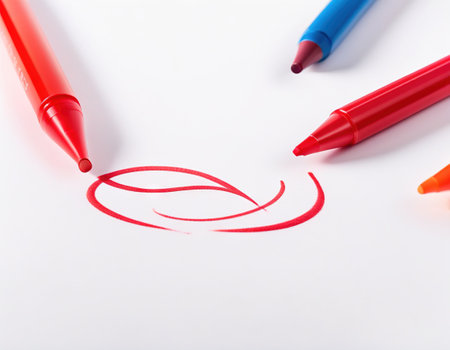 Red marker isolated on white backgroundの素材