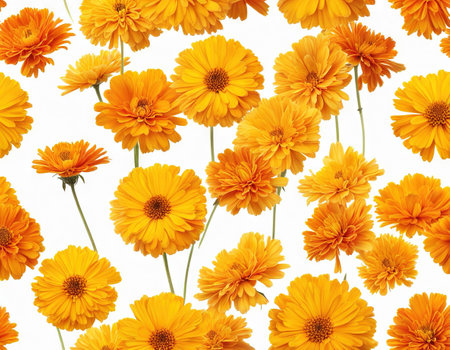 marigold flowers isolatedの素材
