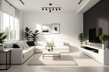 Modern living room interior in a minimalist Designed usingの素材