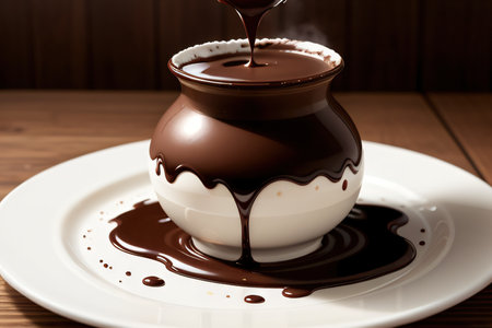 Chocolate Splash Isolated on white Created with Technologyの素材