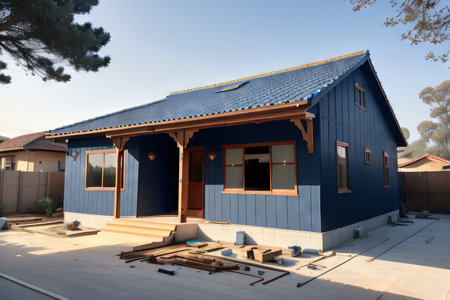 Construction building a house flatの素材