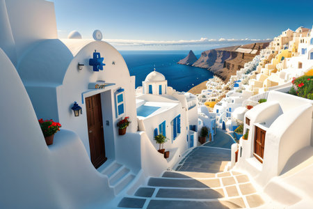Abstract architecture of cycladic aegean traditionalの素材