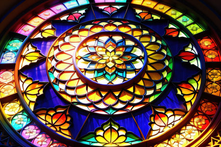 colorful stained glass windowsの素材