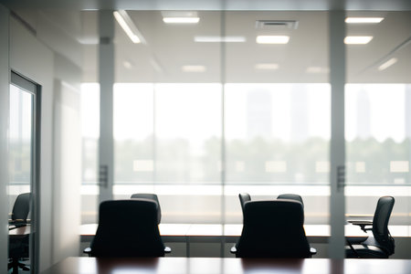 Blurred business in white glassの素材