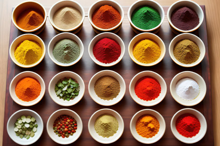 AISet of different indian spices for meny food Graphic Artの素材
