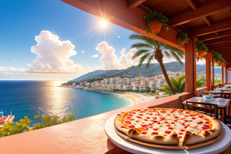 pizza on a Created with technologyの素材