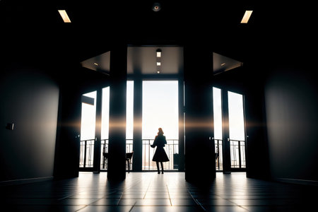 silhouette in maze or Finding solution and selfの素材