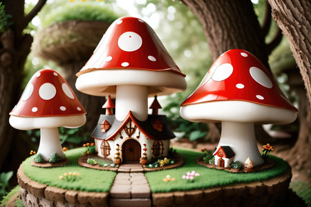 Large mushroom housesの素材