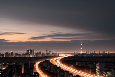 City Skyline sunsetの素材
