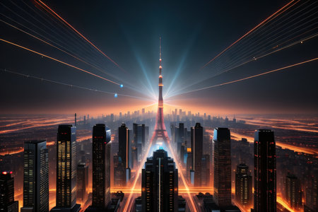 Smart city and communication network ofの素材