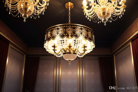 Chandelier s sparkling details against the backgroundの素材