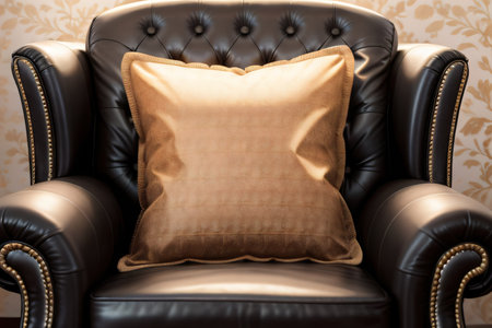 home interior design element close up detail of button leatsofa generateの素材