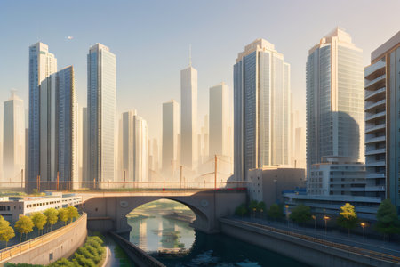 City dedicated to sustainable engineering and environmental Urban implementing innovative green engineeringの素材