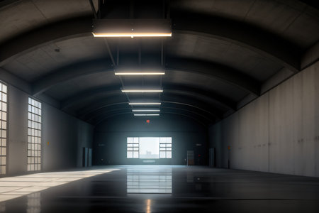 Advanced background High end scenario concrete wall rendering booth Exhibition hall Dark technologyの素材