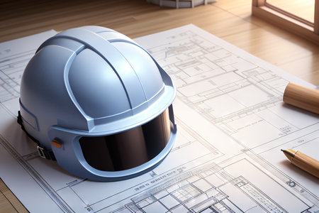 Construction plans and designs for buildingの素材