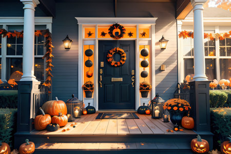 of halloween house decorationの素材