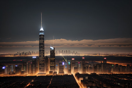 city skyline at nightの素材