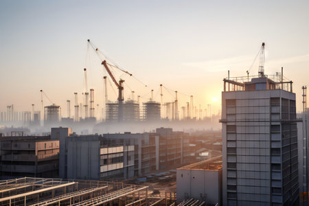 building under industrial construction site engineeringの素材