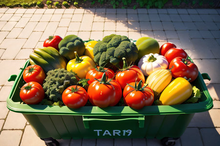 Fresh food in a garbage Foodの素材