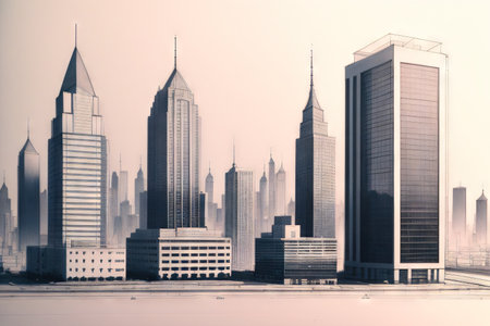 Concept technical design sketches of buildings and skyscrapers in ink Detailed sketches showcase architecture and urbanの素材