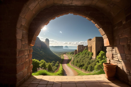 tunnel in the caveの素材