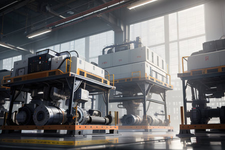 Workshop of a modern smart factoryの素材