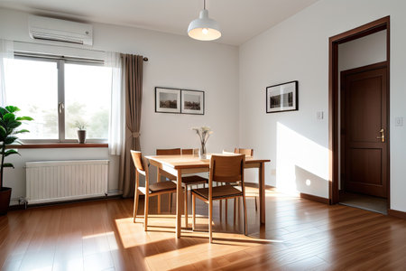 minimalist drawing room with blank wall art beautiful with technologyの素材