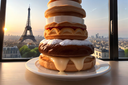 French croissant tower Generate Aiの素材