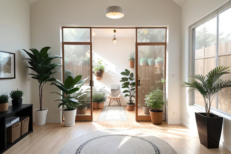 modern luxury boho entrance hall with light natural materialsの素材