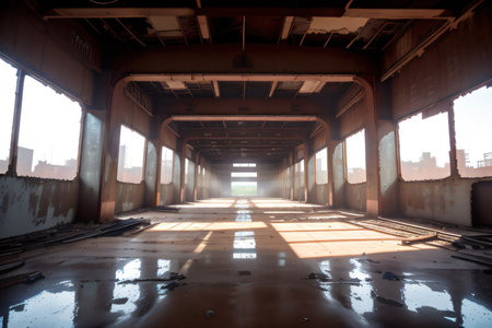 interior of an abandoned buildingの素材