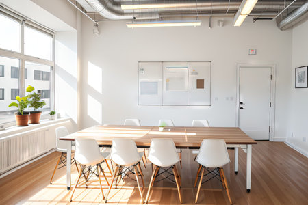 Inspiring interior design Scandinavian style Meeting room featuring Large windows AIGの素材