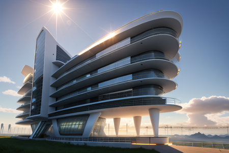 Futuristic Solar Elegance on transparent backgroundの素材