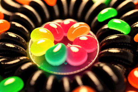 Colorful jelly worms sweetsの素材