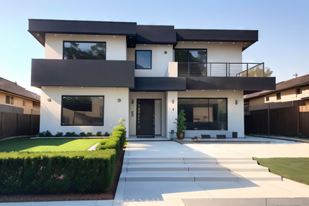 Modern House Featuring Large Home Designの素材