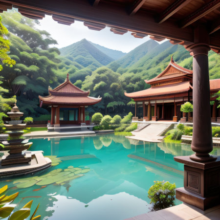 Beautiful Resort Style Spanish Hotel Villa In The Mountains With Stunningの素材