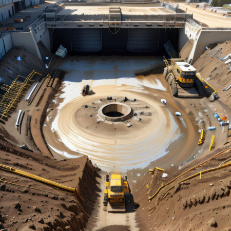 Engineer examining excavation concrete Drainage Pipe and manhole waterの素材