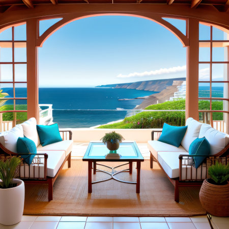 Luxurious Living in a Santorini Coastal Villaの素材