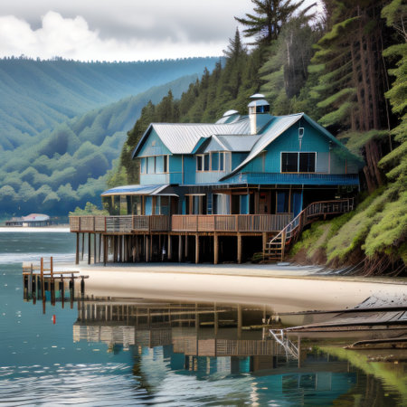 house in beautiful sceneryの素材