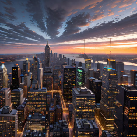 Montreal Morning Stunning Shot of Corporate Skyscrapersの素材
