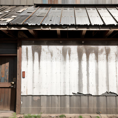 A textured and distressed grungy wall with peelingの素材